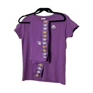 Kappa Womens Logo Set - Purple Leggings & T-shirt Size Large